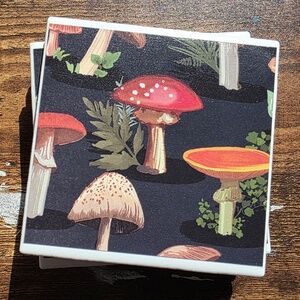 Handmade Mushroom Coasters - Set of 4